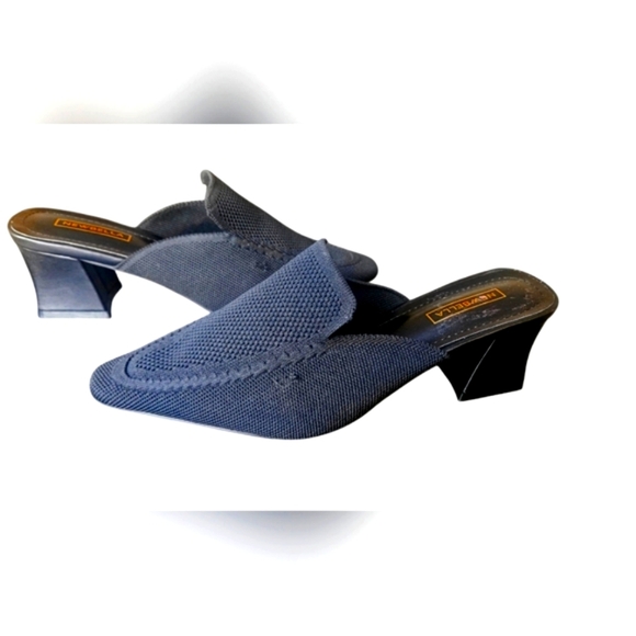 NEWBELLA Black Commute Square Toe Heeled Mules. Size 7 - Picture 1 of 14